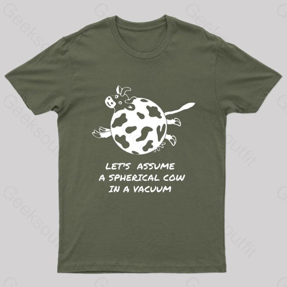 Spherical Cow Nerd T-Shirt Army Green / S