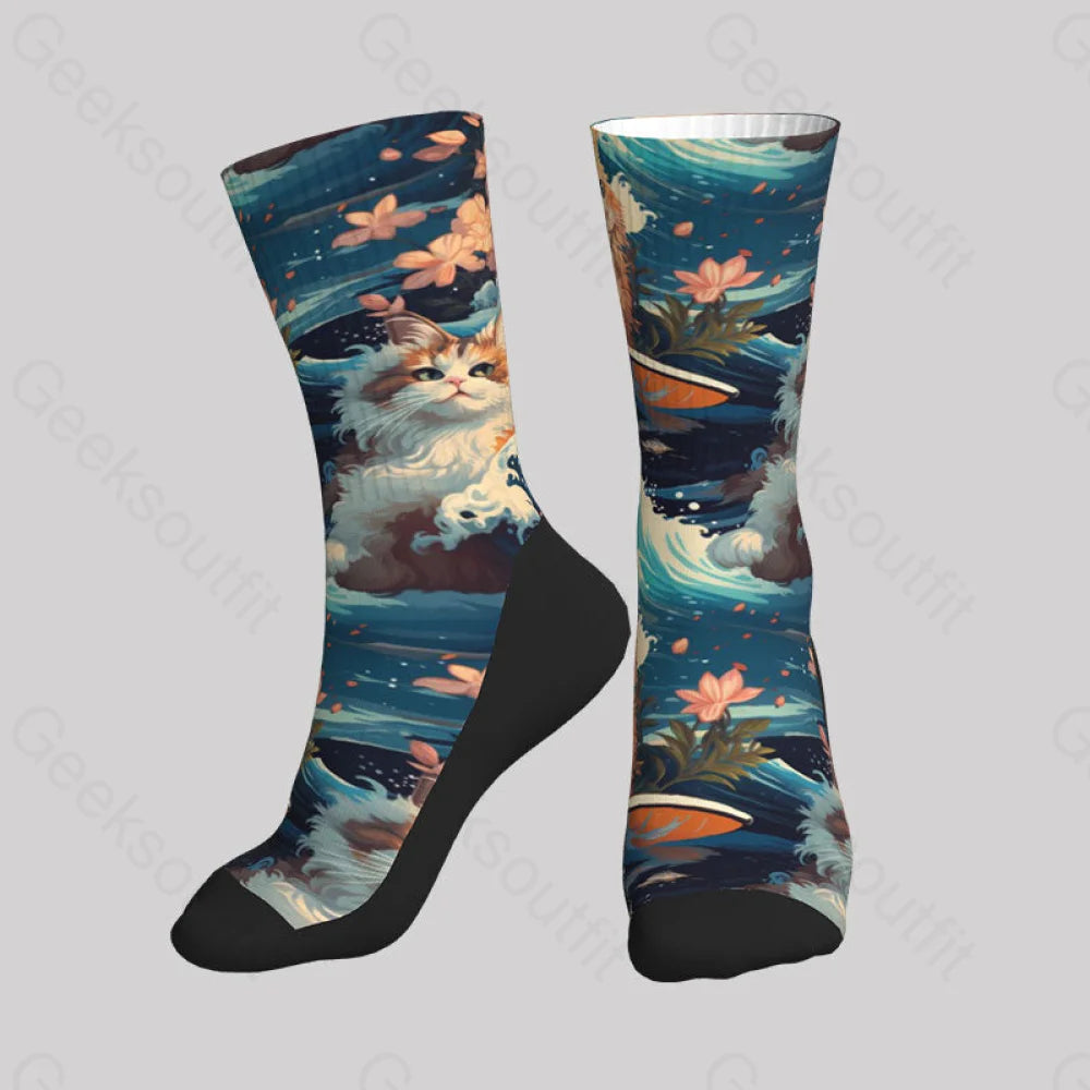 Splash And Cat Men’s Socks