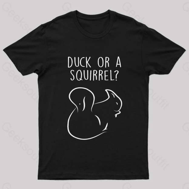 Squirrel Or Duck Nerd T-Shirt Black / S