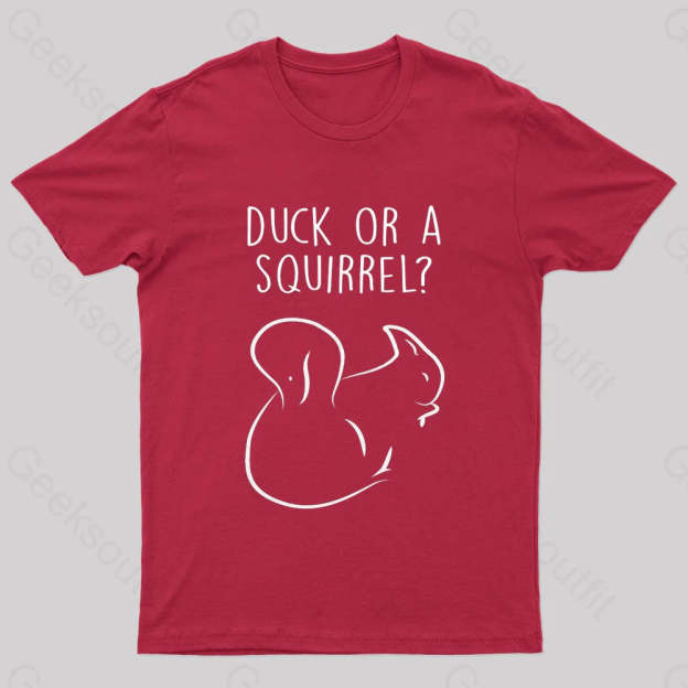 Squirrel Or Duck Nerd T-Shirt Red / S