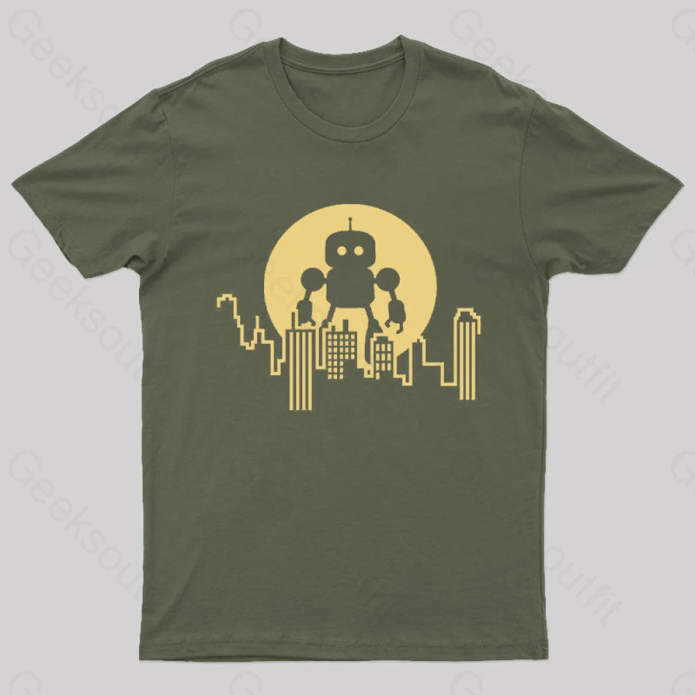 Standing Tall Over The City T-Shirt Army Green / S
