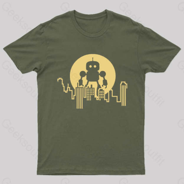 Standing Tall Over The City T-Shirt Army Green / S