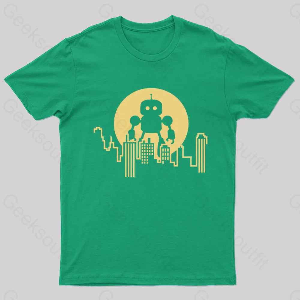 Standing Tall Over The City T-Shirt Green / S