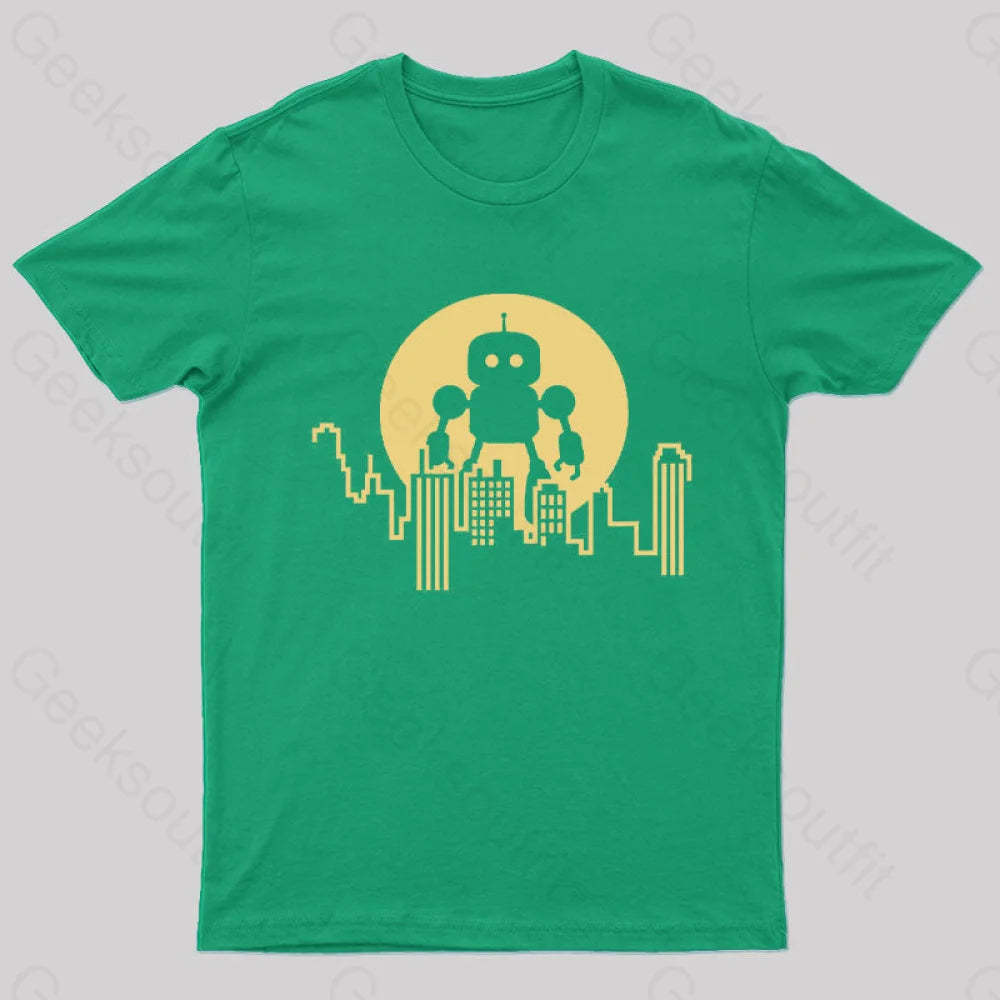 Standing Tall Over The City T-Shirt Green / S