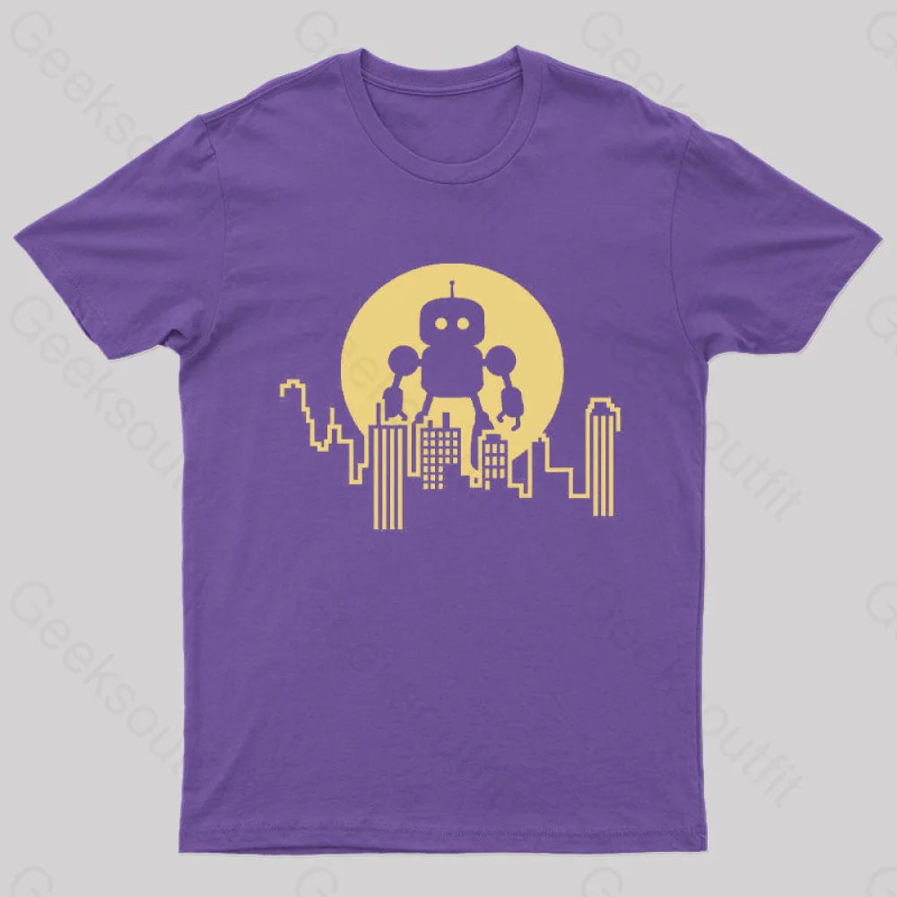 Standing Tall Over The City T-Shirt Purple / S