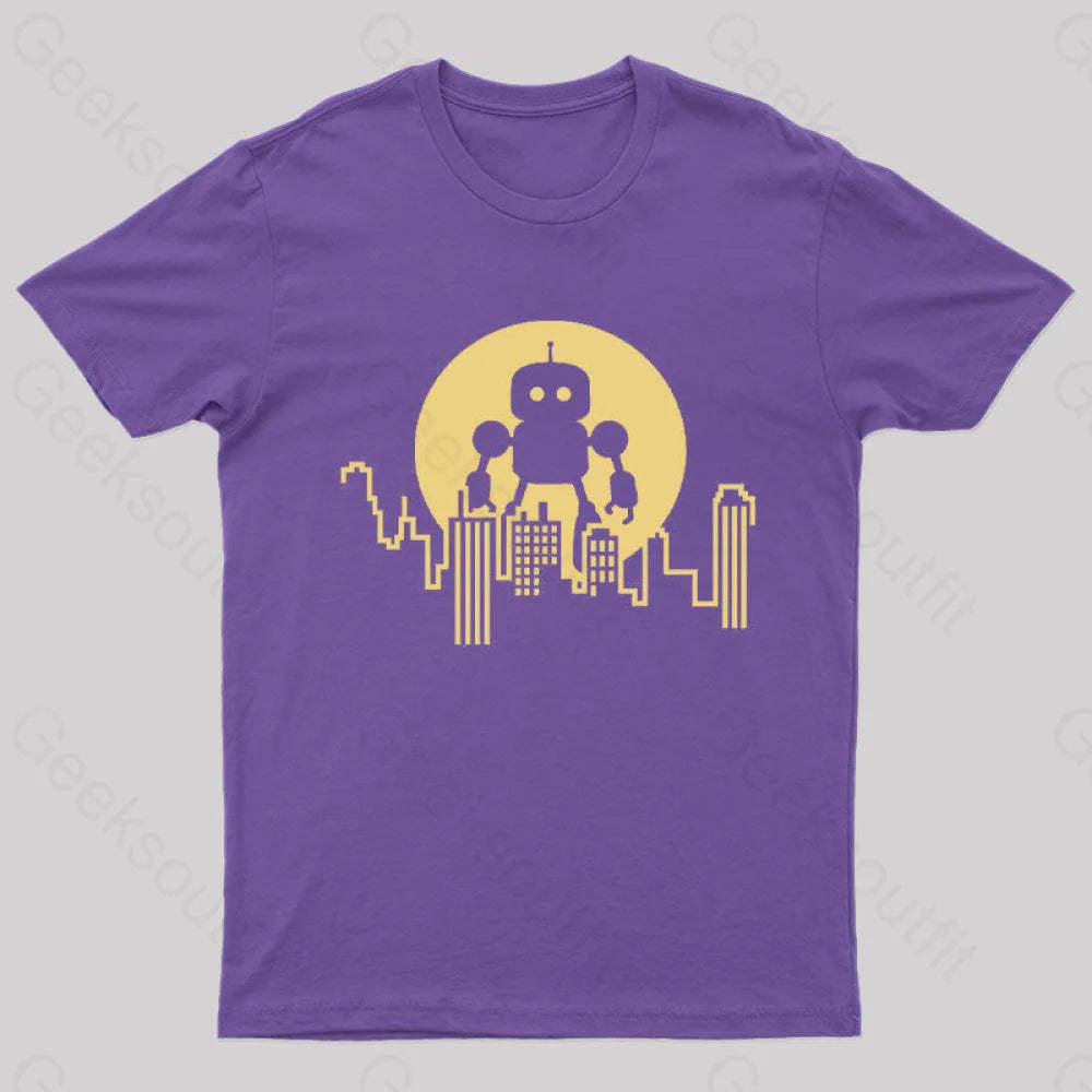 Standing Tall Over The City T-Shirt Purple / S