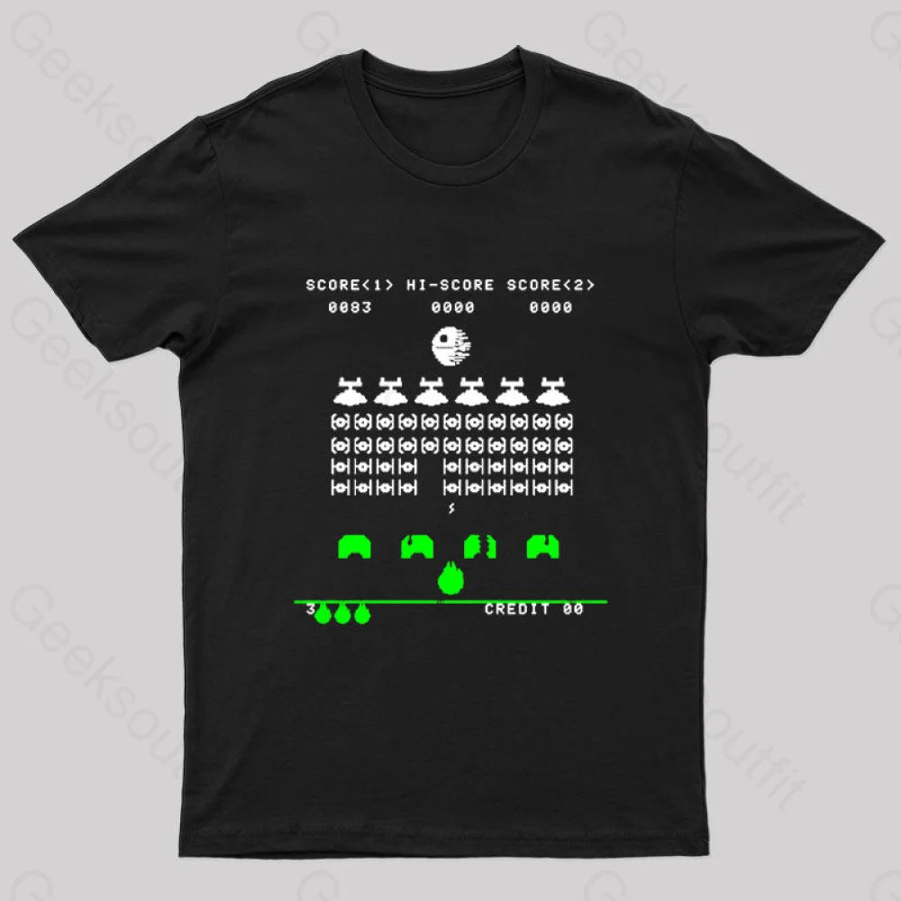 Star Invaders Geek T-Shirt Black / S