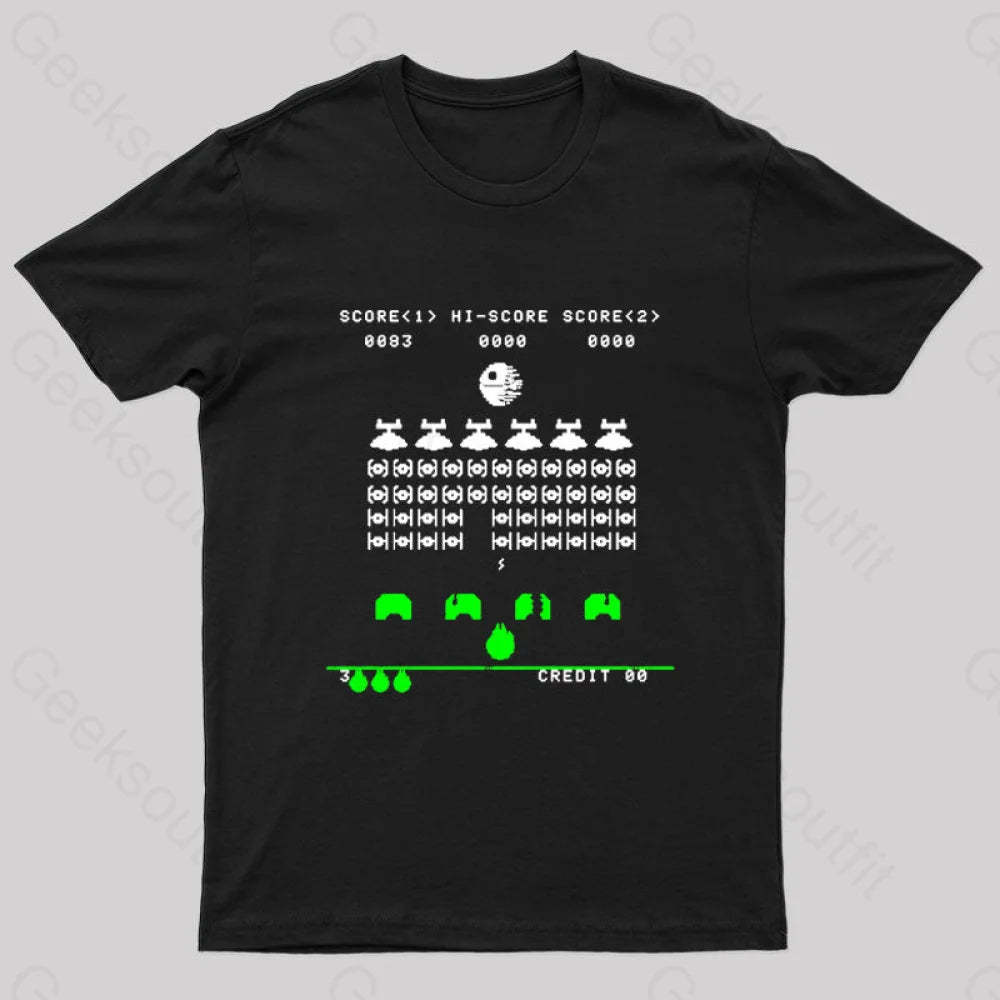 Star Invaders Geek T-Shirt Black / S
