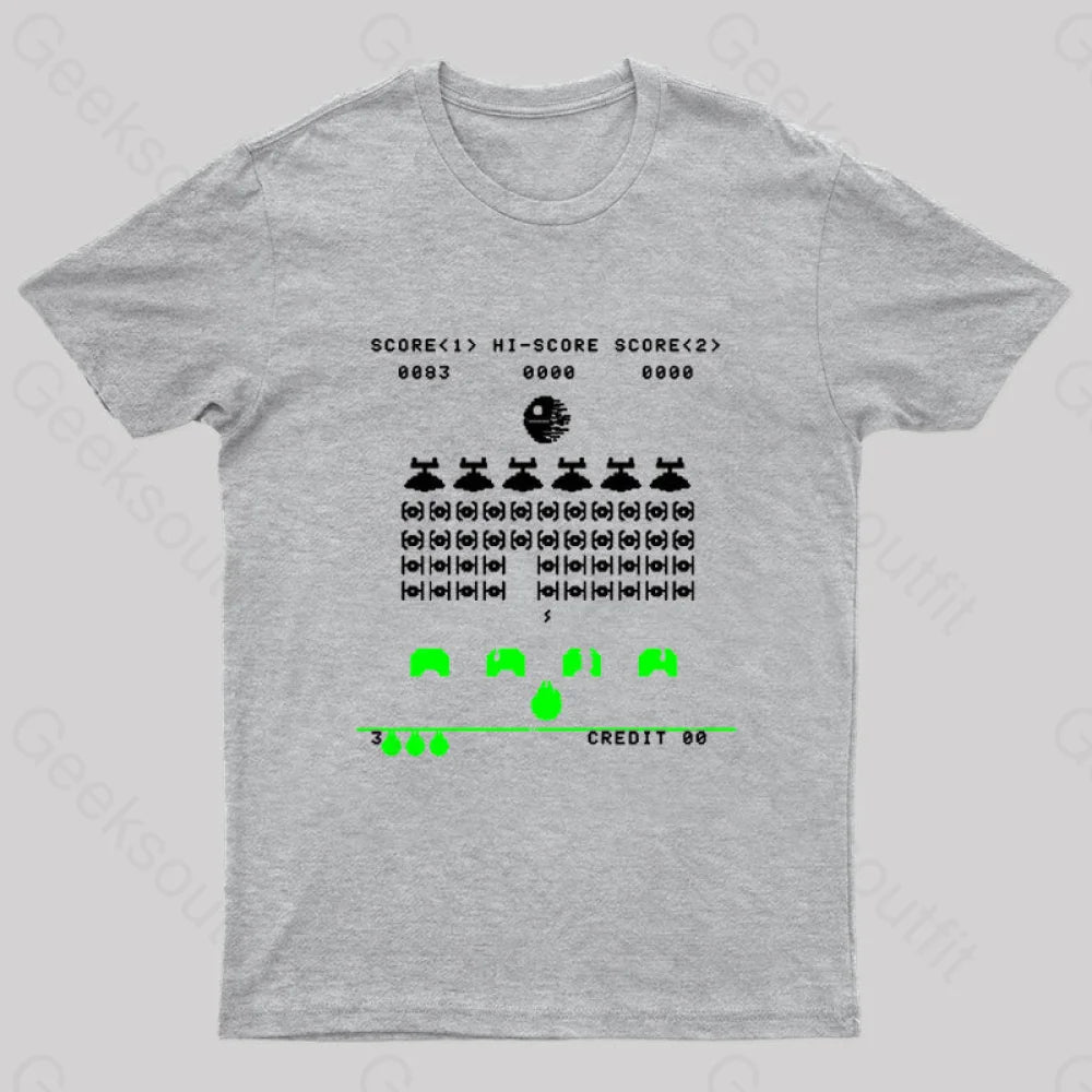 Star Invaders Geek T-Shirt Grey / S