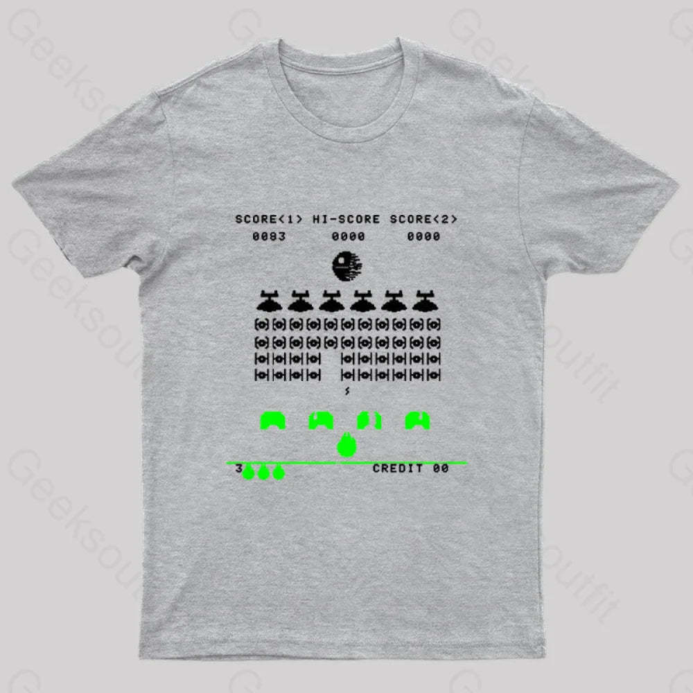 Star Invaders Geek T-Shirt Grey / S