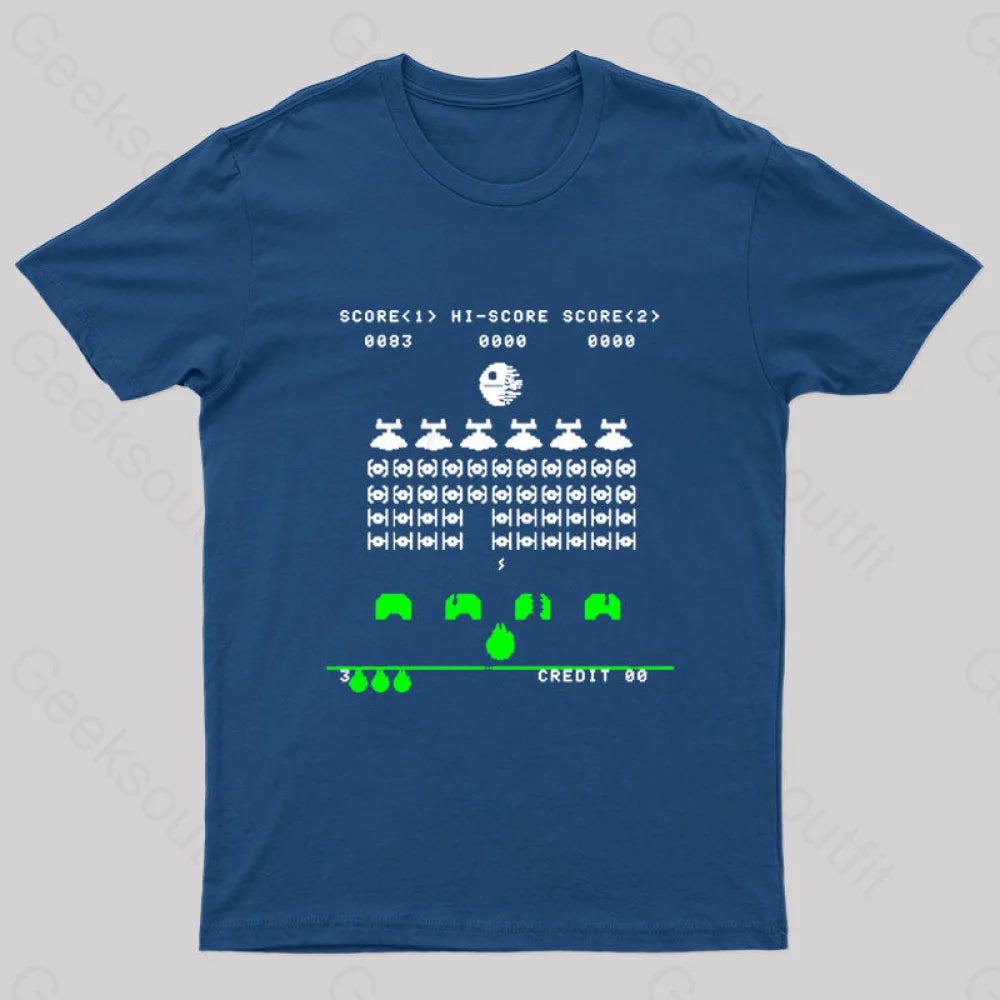 Star Invaders Geek T-Shirt Navy / S