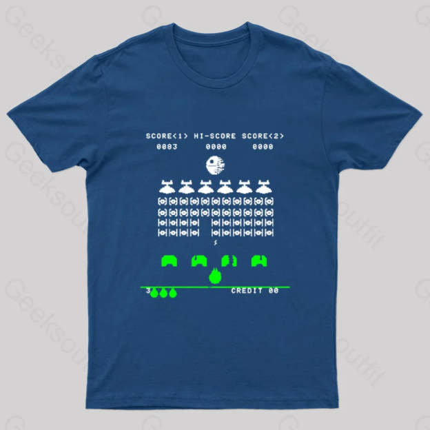 Star Invaders Geek T-Shirt Navy / S