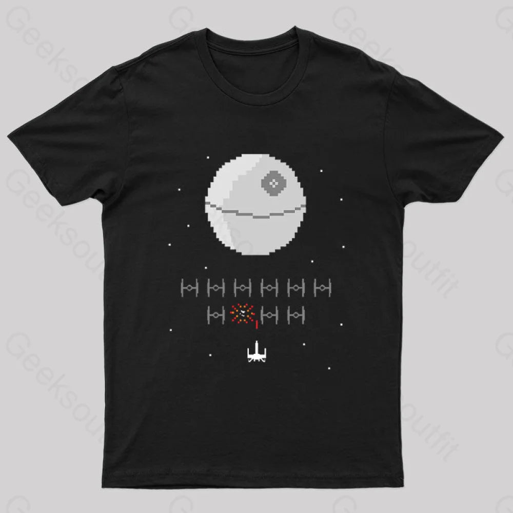 Star Invaders Nerd T-Shirt Black / S