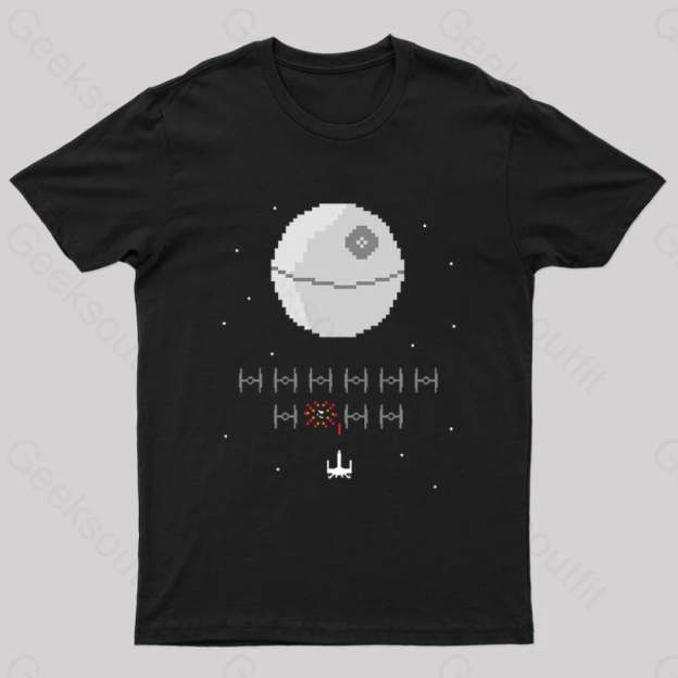 Star Invaders Nerd T-Shirt Black / S