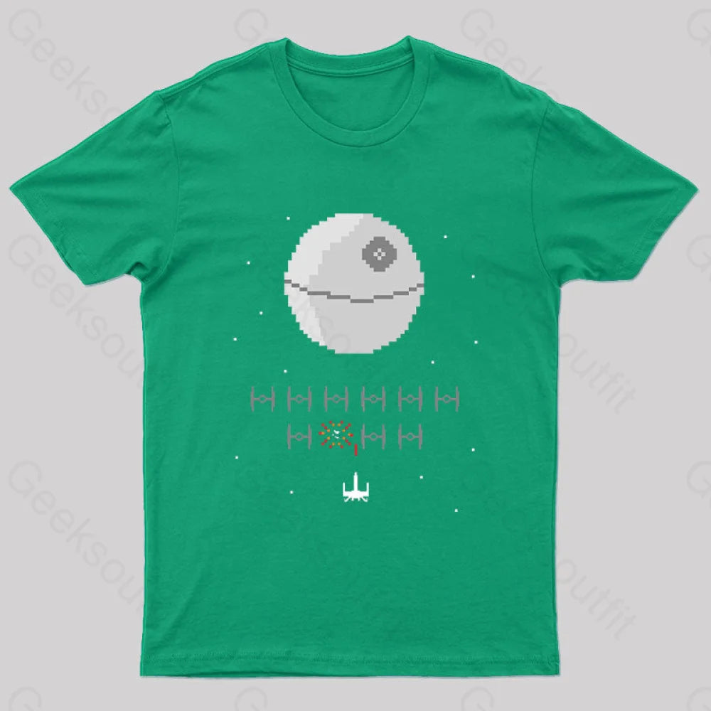 Star Invaders Nerd T-Shirt Green / S