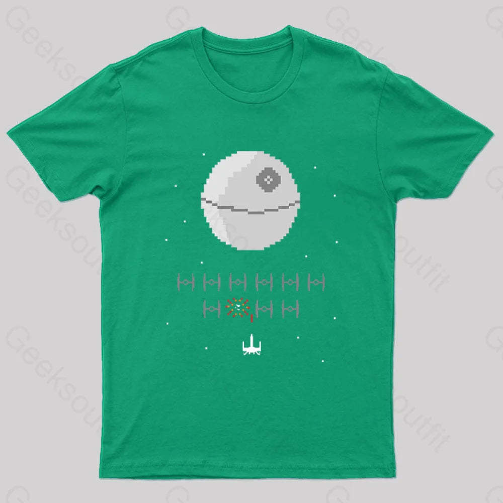 Star Invaders Nerd T-Shirt Green / S