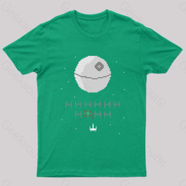 Star Invaders Nerd T-Shirt Green / S