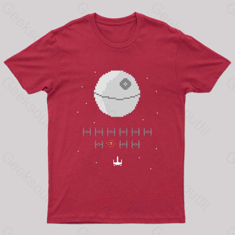 Star Invaders Nerd T-Shirt Red / S