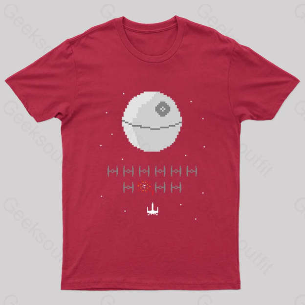 Star Invaders Nerd T-Shirt Red / S