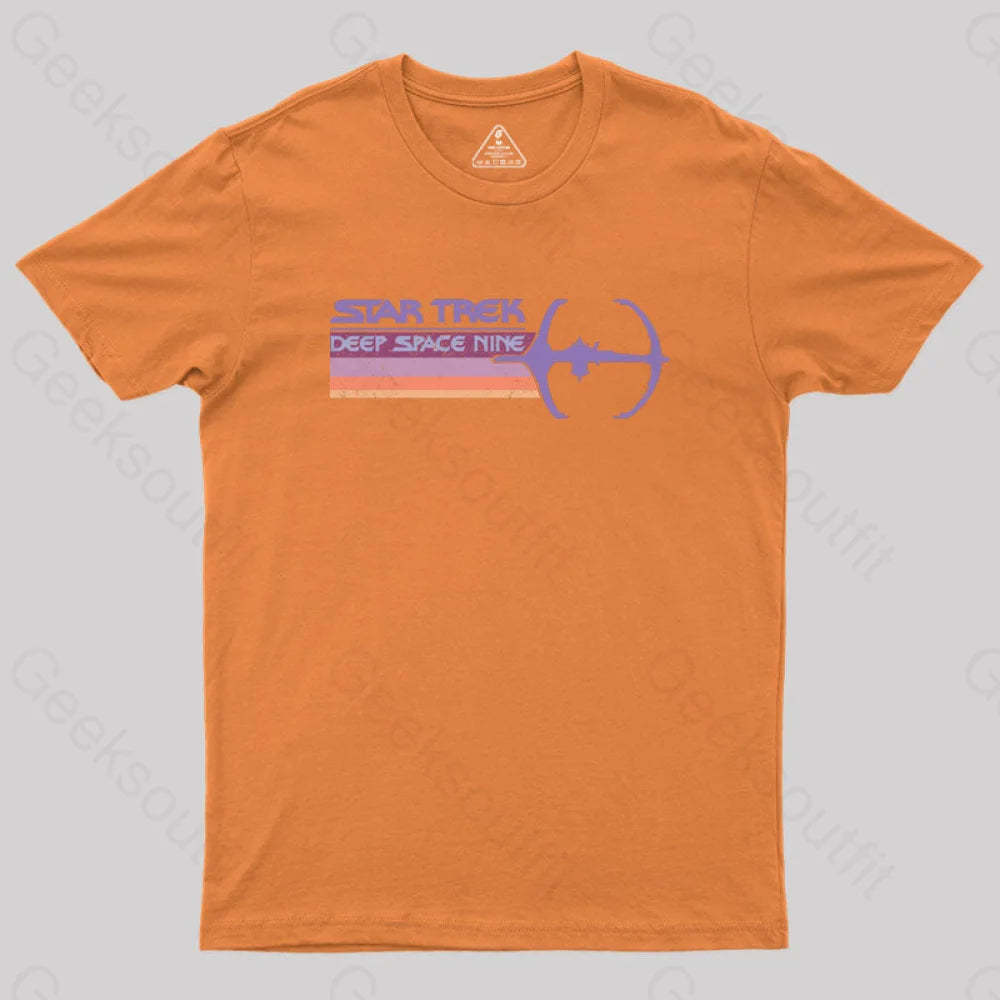 Star Trek Deep Space Nine Distressed Vintage Logo Geek T-Shirt Orange / S