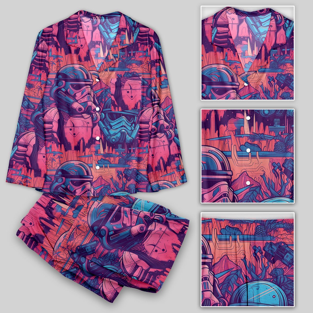 Star Wars White Soldier Vapor Wave Pajamas Set - Geeksoutfit