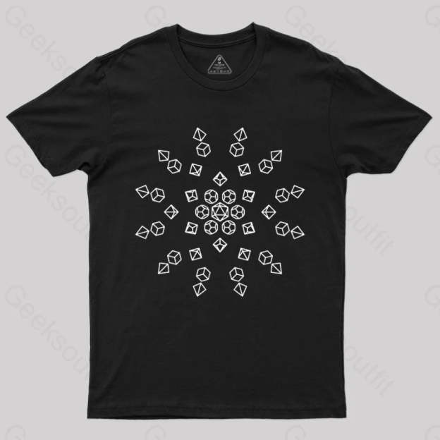 Starburst Polyhedral Dice T-Shirt Black / S