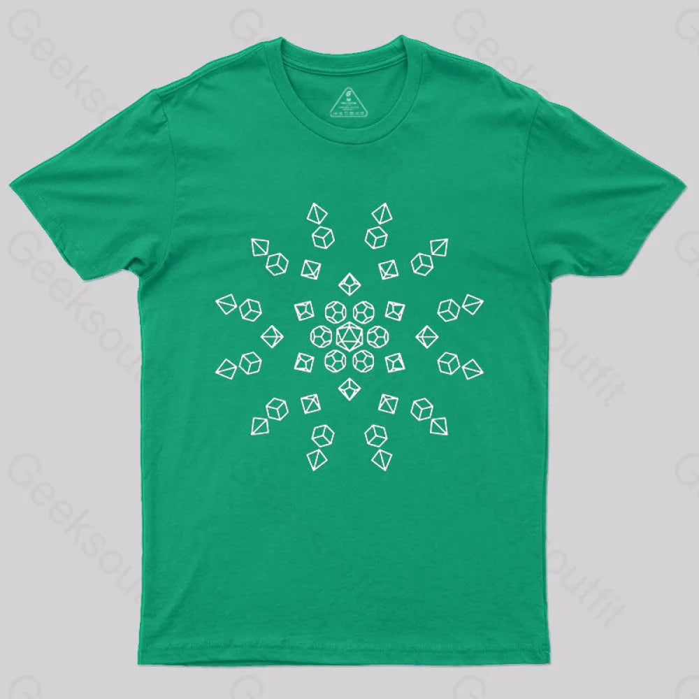 Starburst Polyhedral Dice T-Shirt Green / S