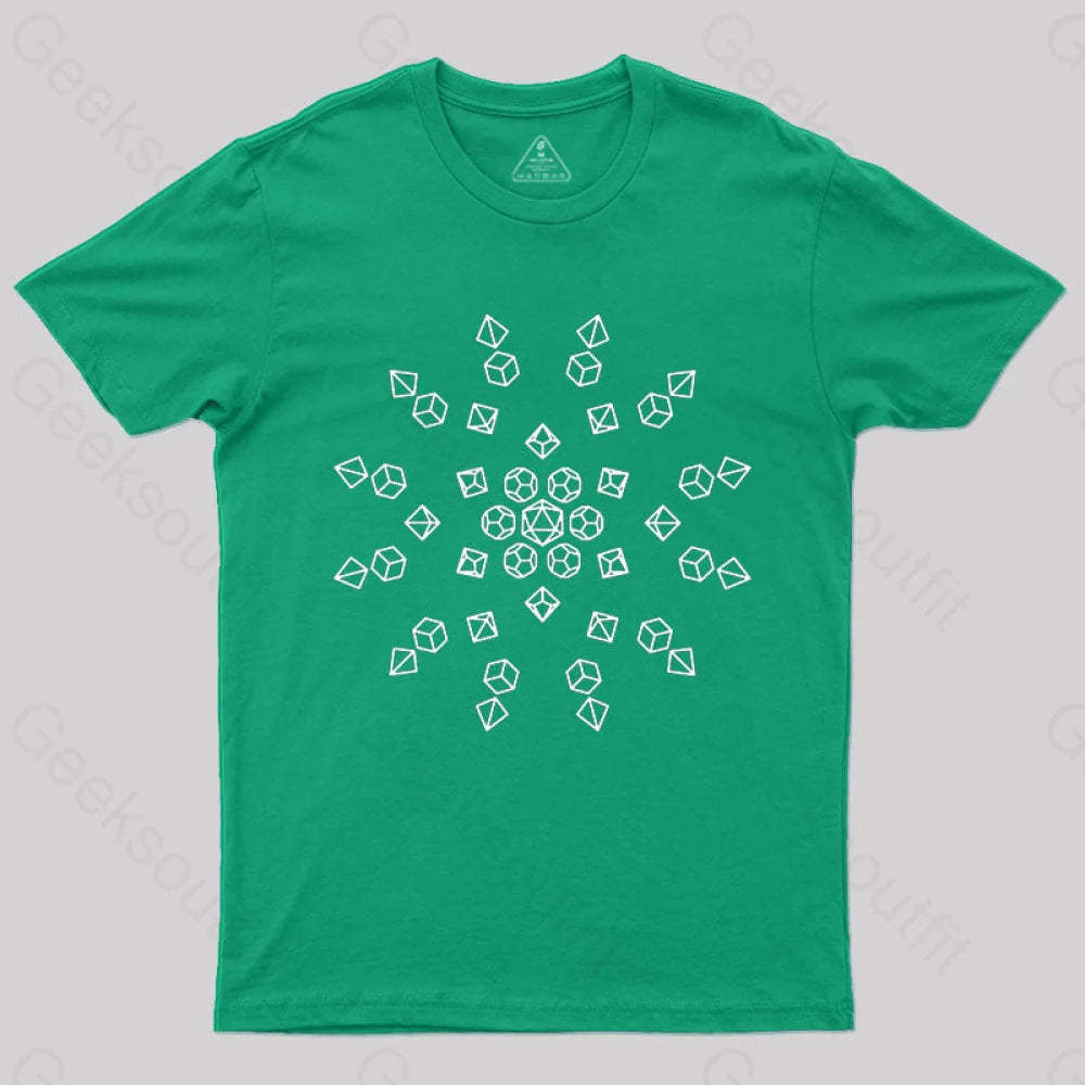 Starburst Polyhedral Dice T-Shirt Green / S