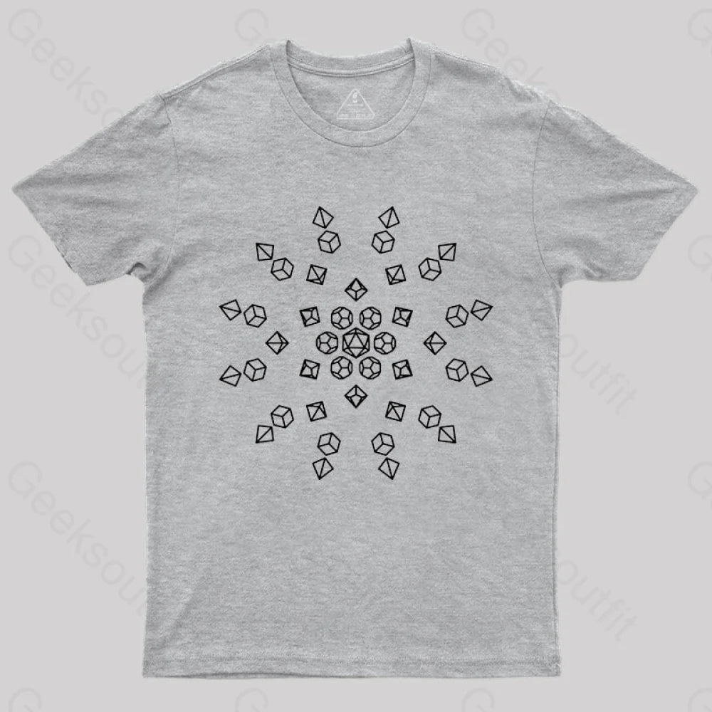 Starburst Polyhedral Dice T-Shirt Grey / S