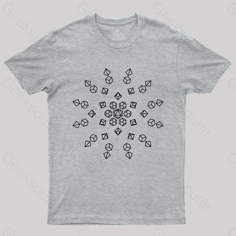 Starburst Polyhedral Dice T-Shirt Grey / S