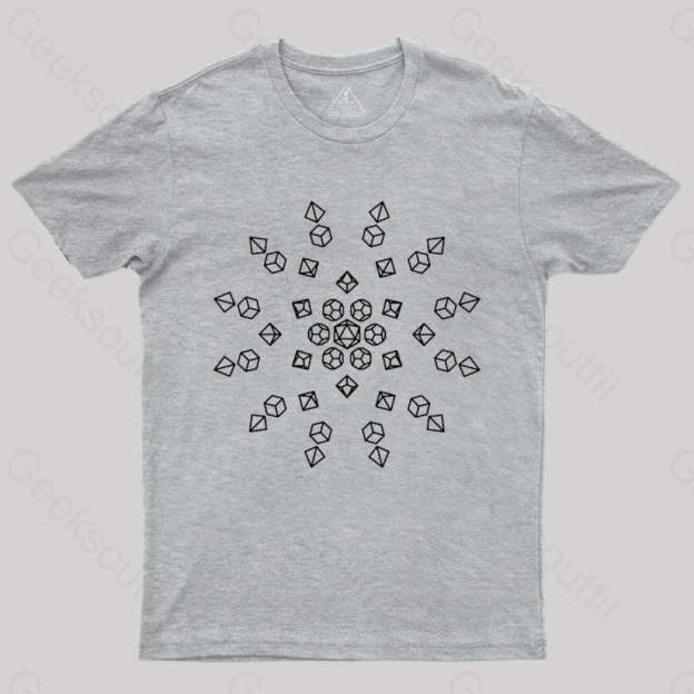 Starburst Polyhedral Dice T-Shirt Grey / S