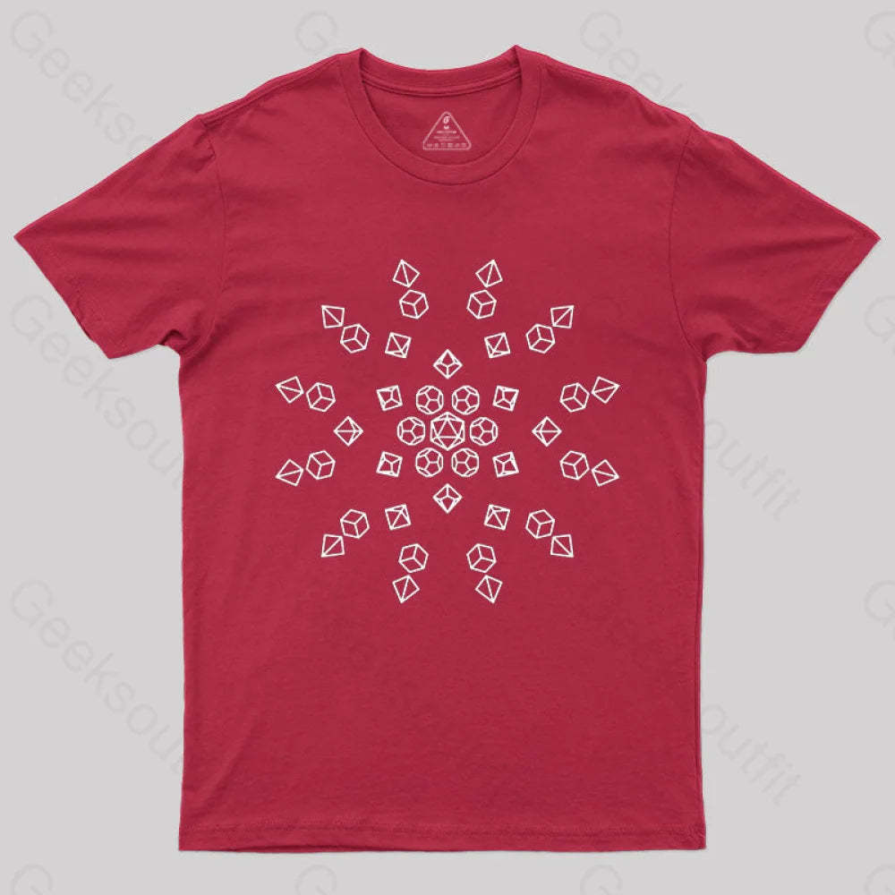 Starburst Polyhedral Dice T-Shirt Red / S