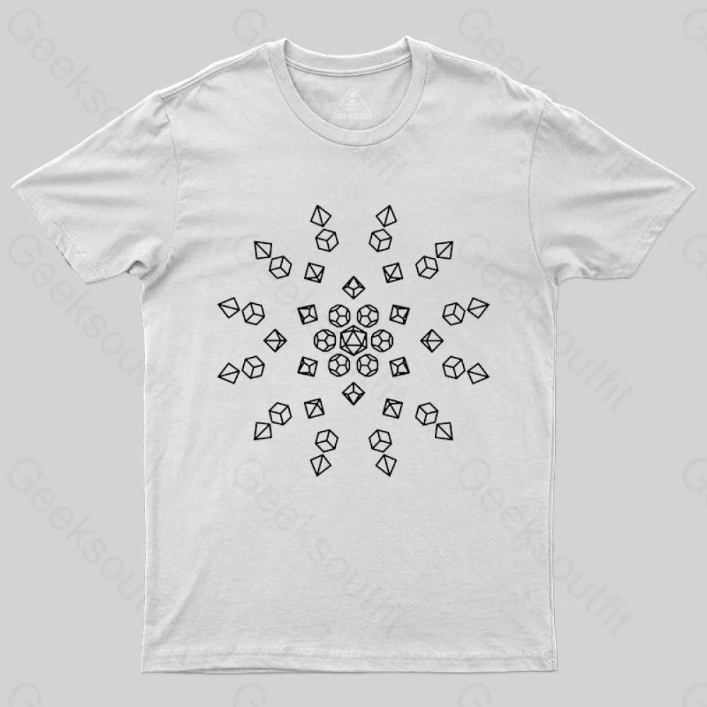 Starburst Polyhedral Dice T-Shirt White / S