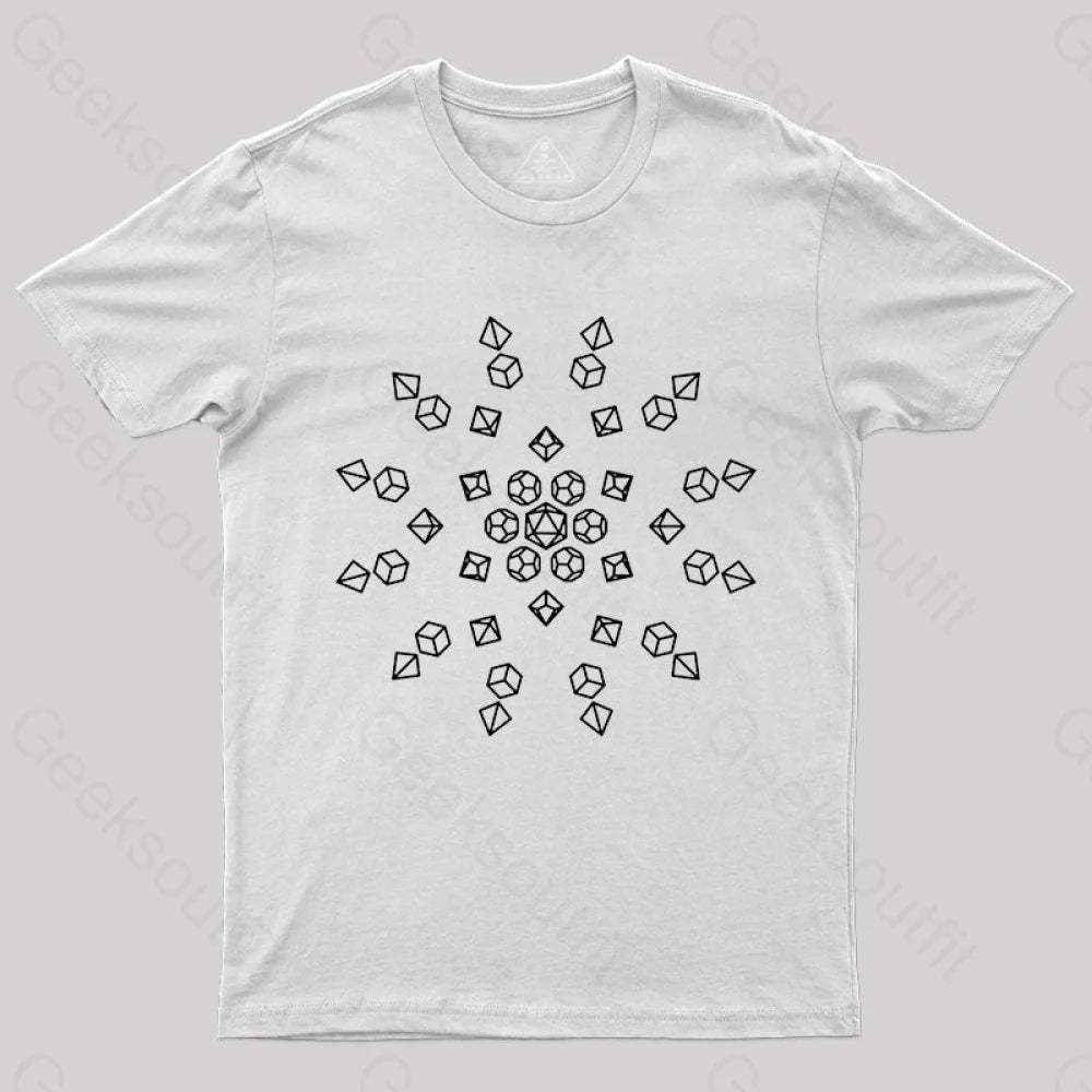 Starburst Polyhedral Dice T-Shirt White / S