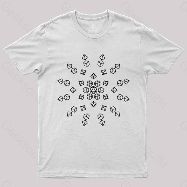 Starburst Polyhedral Dice T-Shirt White / S
