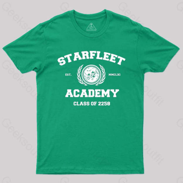 Starfleet Acadmey Class Of 2258 White T-Shirt Green / S