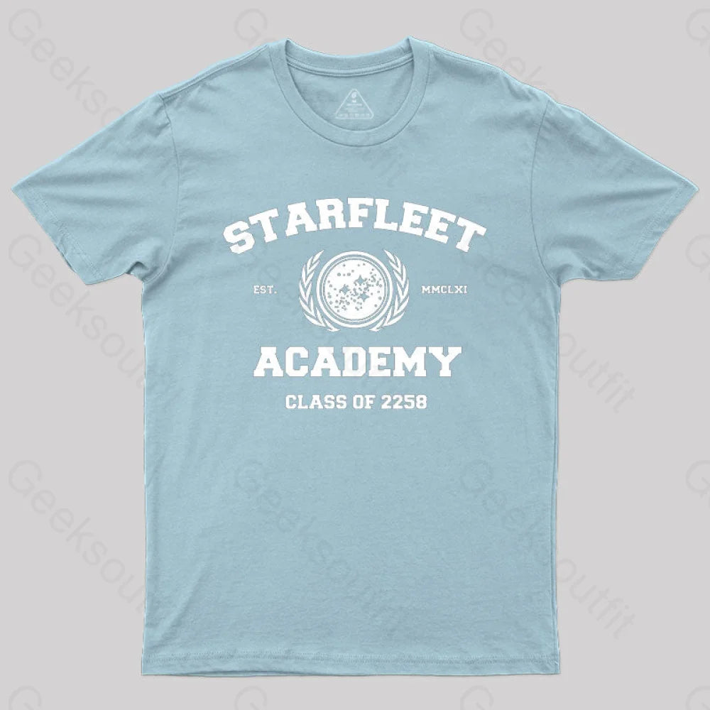 Starfleet Acadmey Class Of 2258 White T-Shirt Light Blue / S