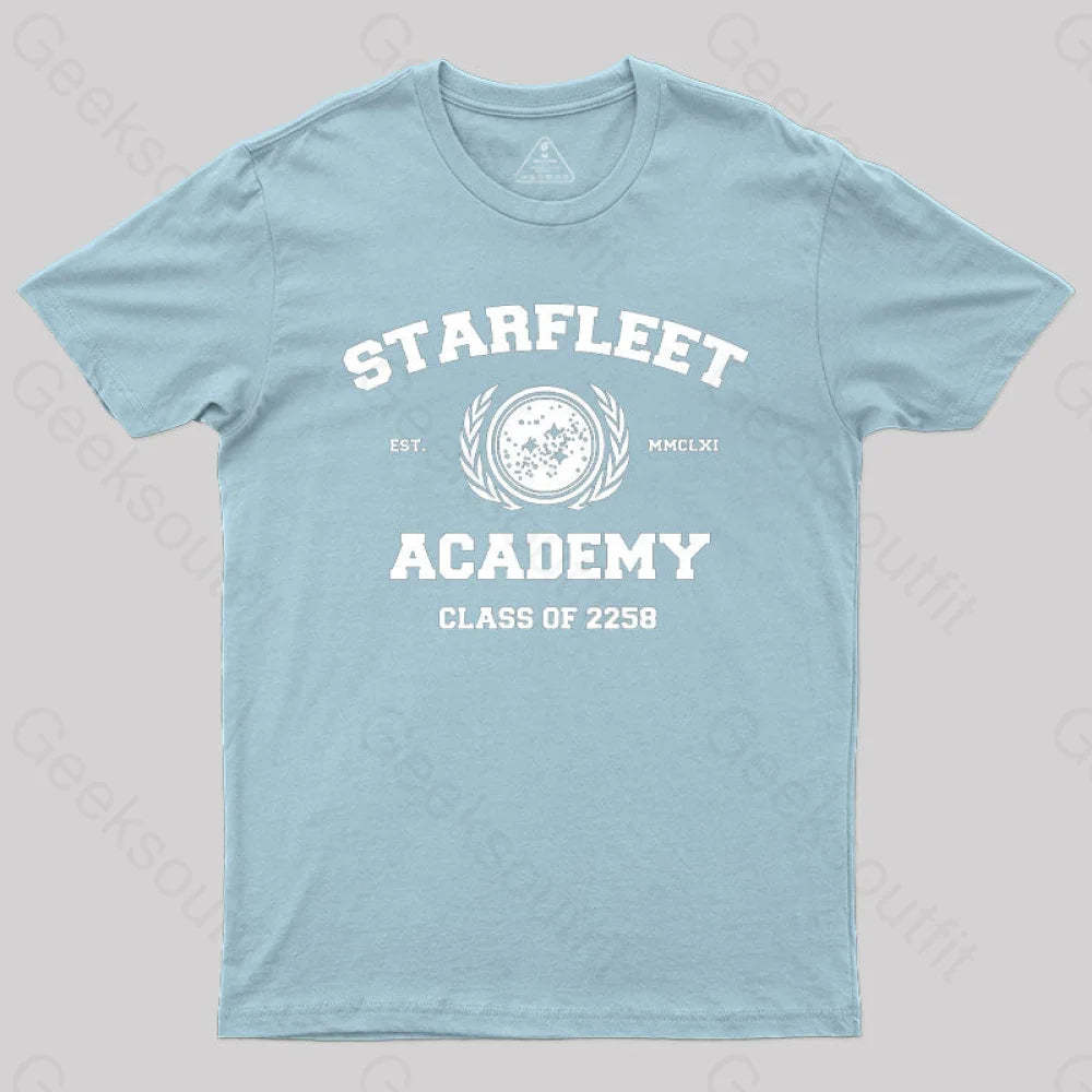 Starfleet Acadmey Class Of 2258 White T-Shirt Light Blue / S