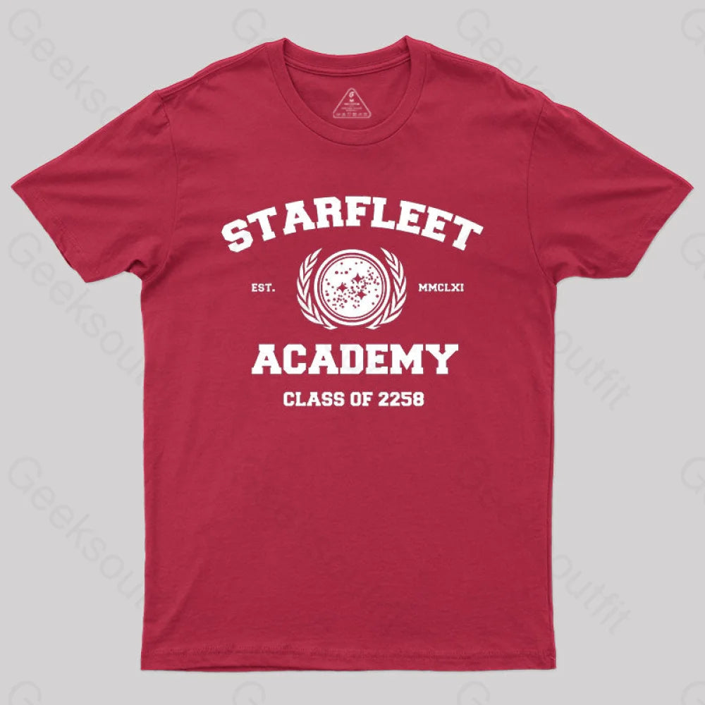 Starfleet Acadmey Class Of 2258 White T-Shirt Red / S