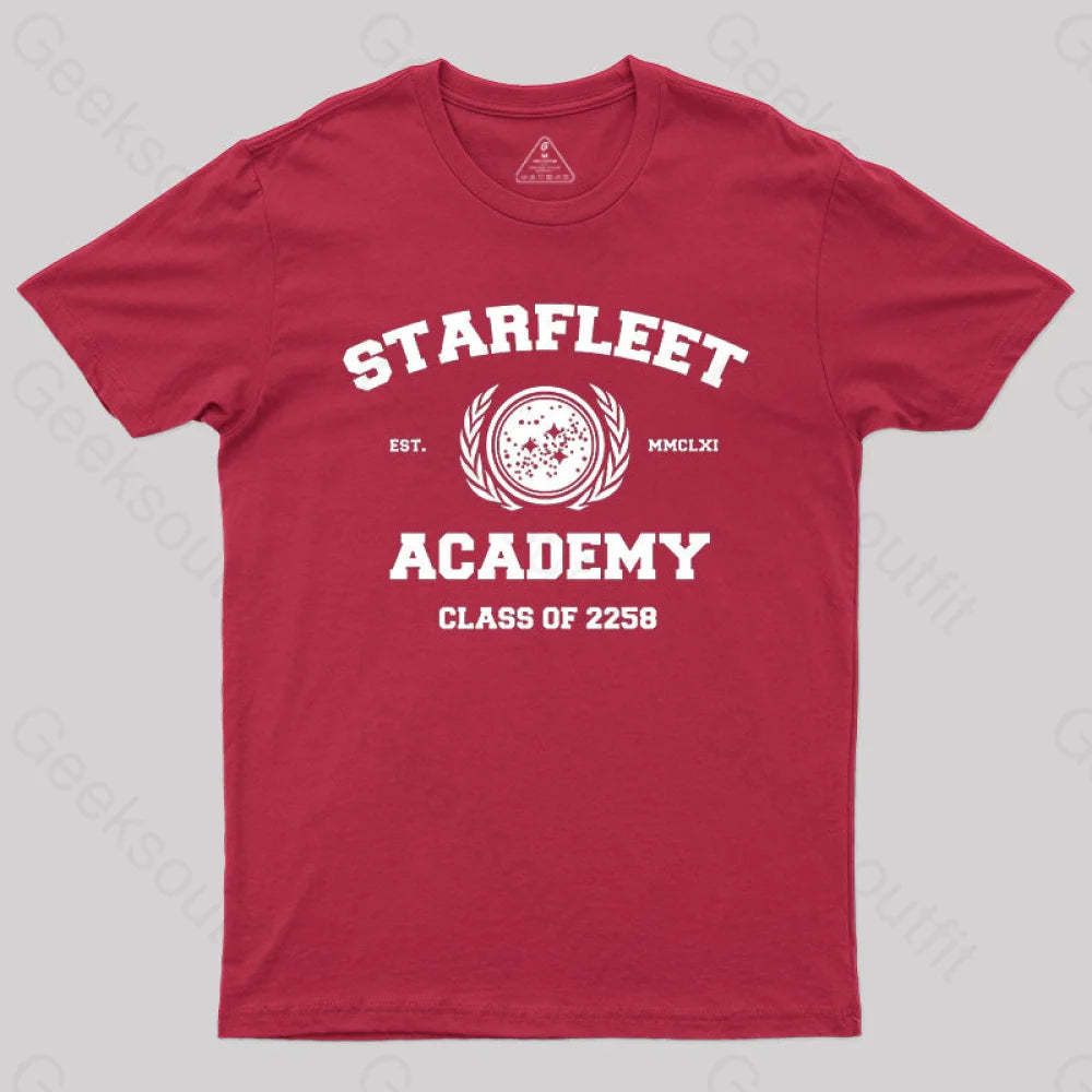 Starfleet Acadmey Class Of 2258 White T-Shirt Red / S