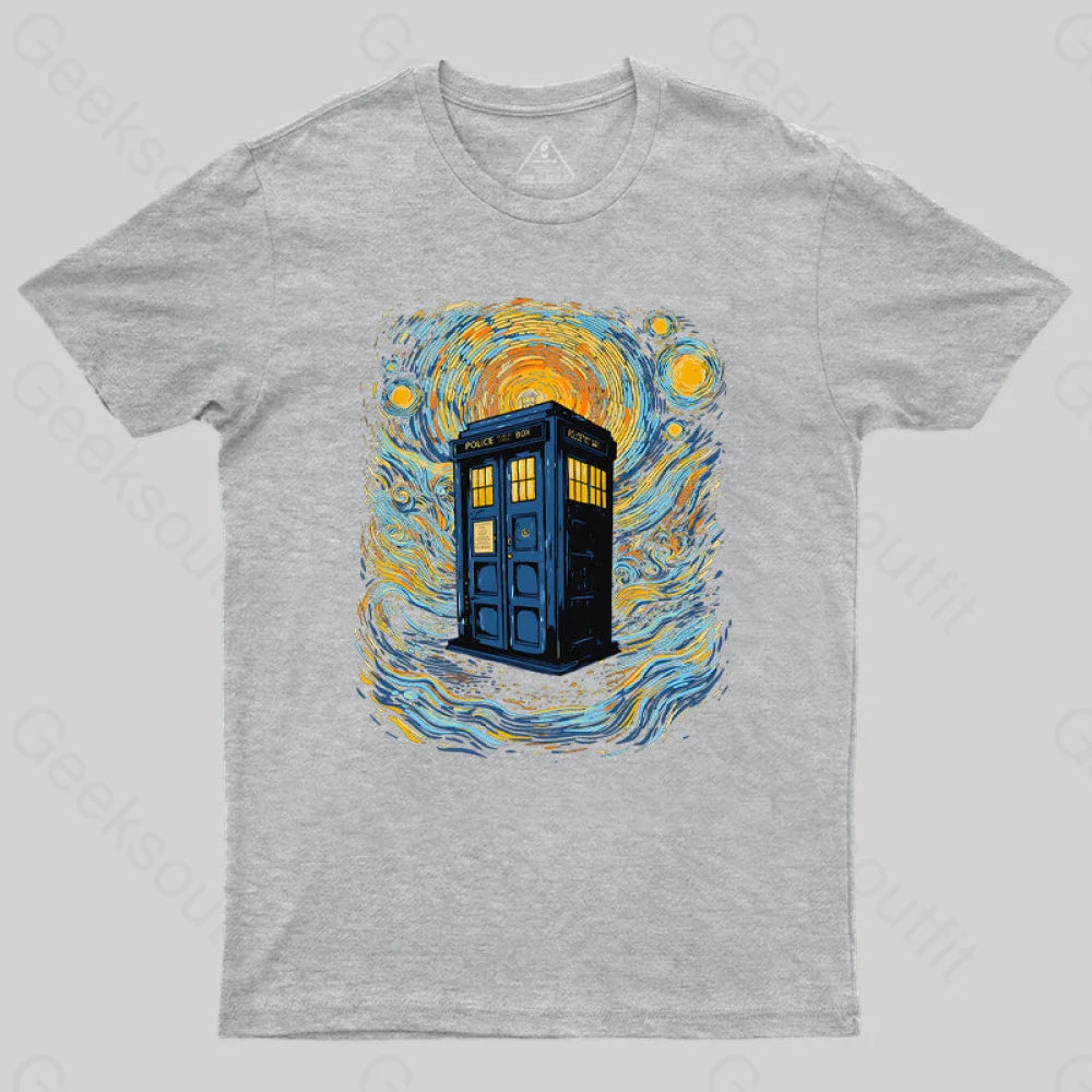 Starry Blue Box Nerd T-Shirt Grey / S
