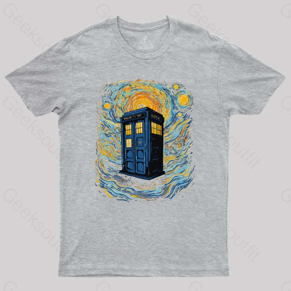 Starry Blue Box Nerd T-Shirt Grey / S