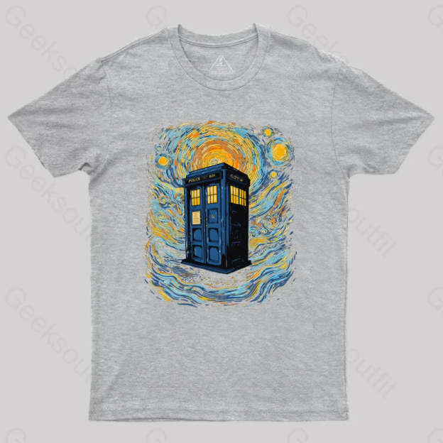 Starry Blue Box Nerd T-Shirt Grey / S