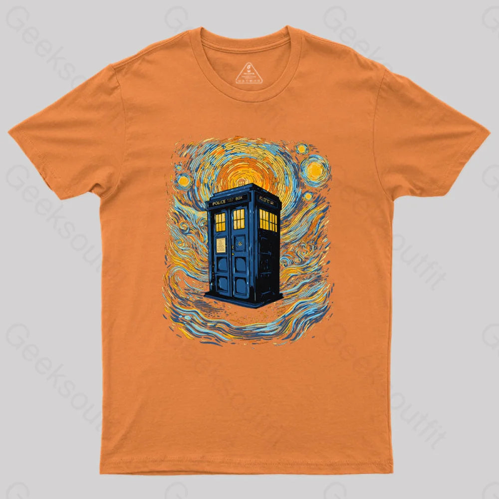 Starry Blue Box Nerd T-Shirt Orange / S