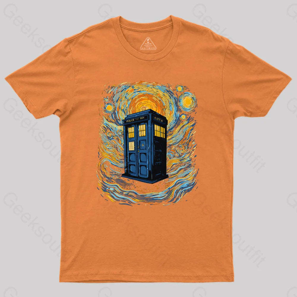 Starry Blue Box Nerd T-Shirt Orange / S