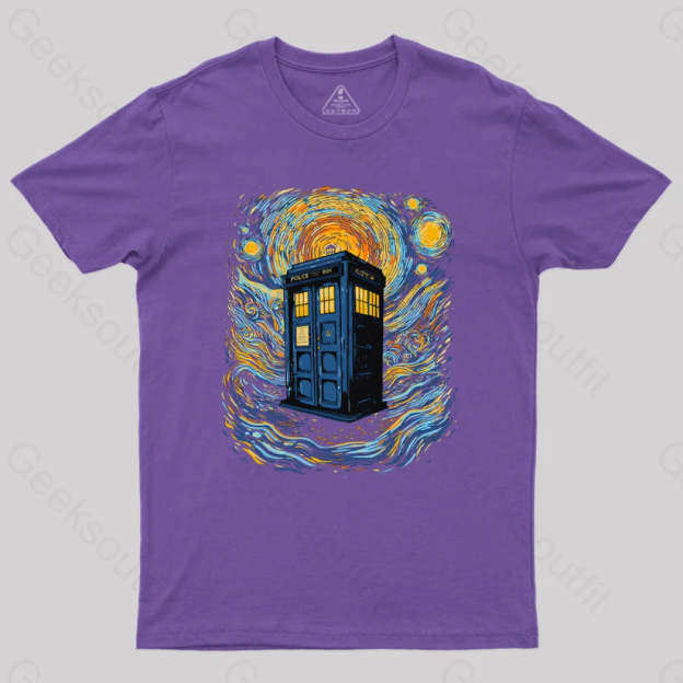 Starry Blue Box Nerd T-Shirt Purple / S