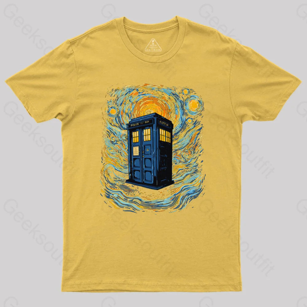 Starry Blue Box Nerd T-Shirt Yellow / S
