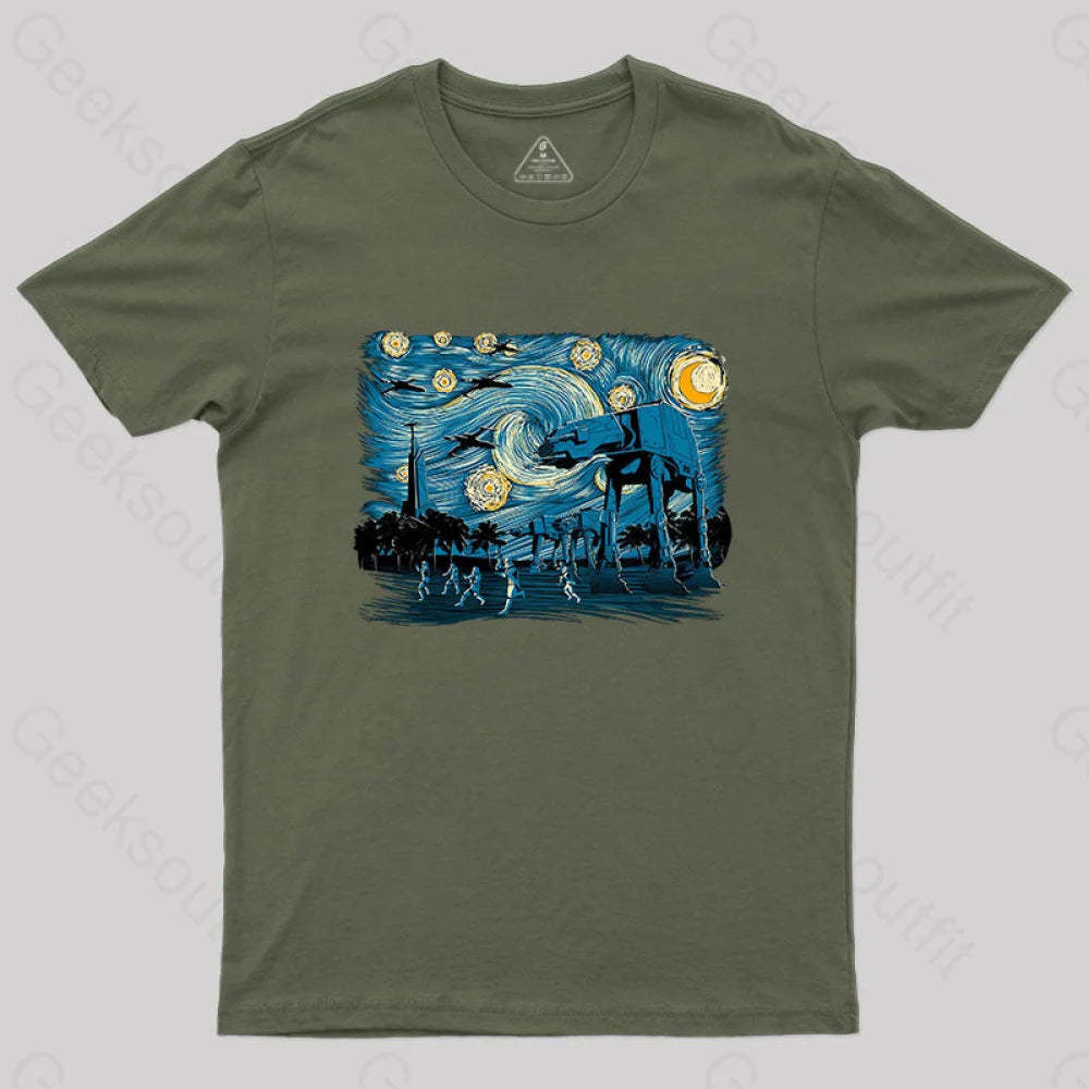 Starry Scarif T-Shirt Army Green / S