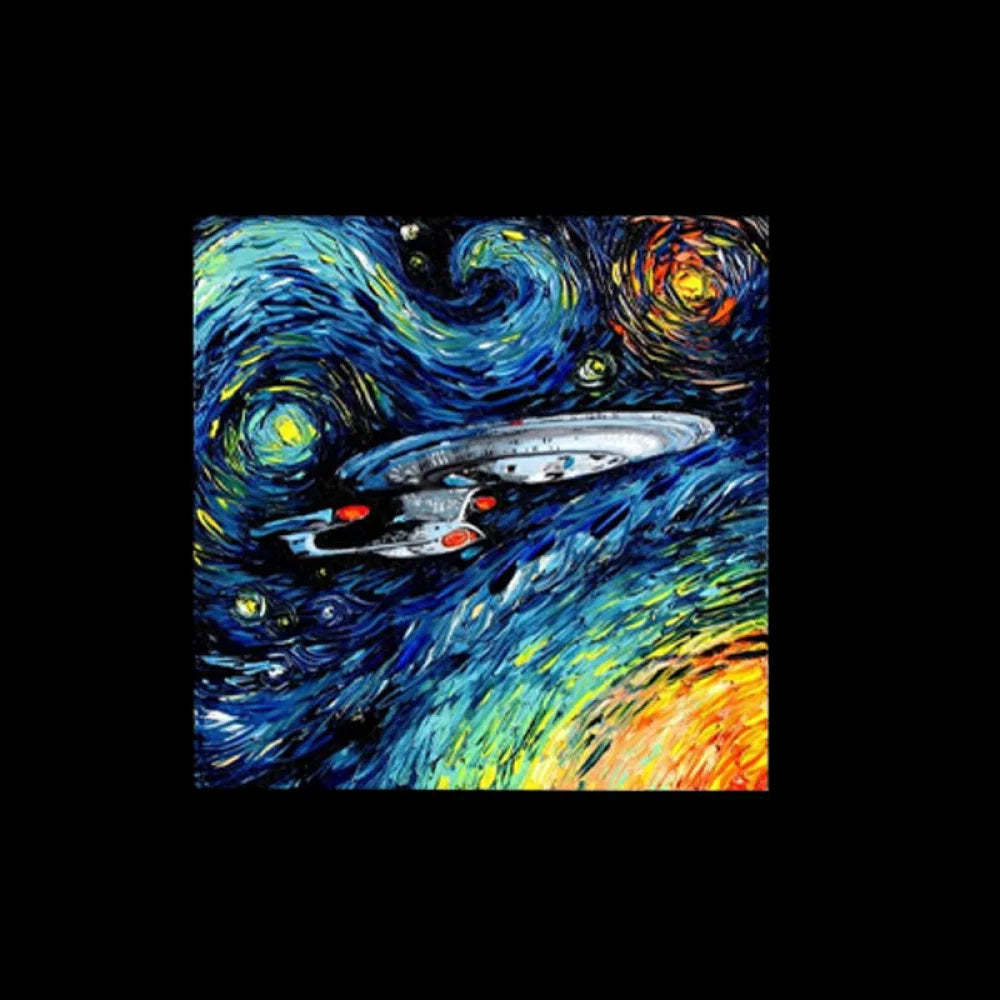 Starry Sky Psychedelic Spaceship T-Shirt