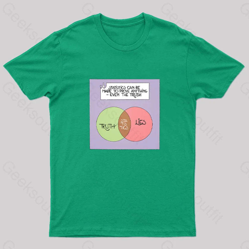 Statistics Can Be Made To Prove Anything Geek T-Shirt Green / S
